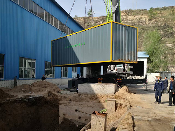 地埋一体化污水处理设备安装现场